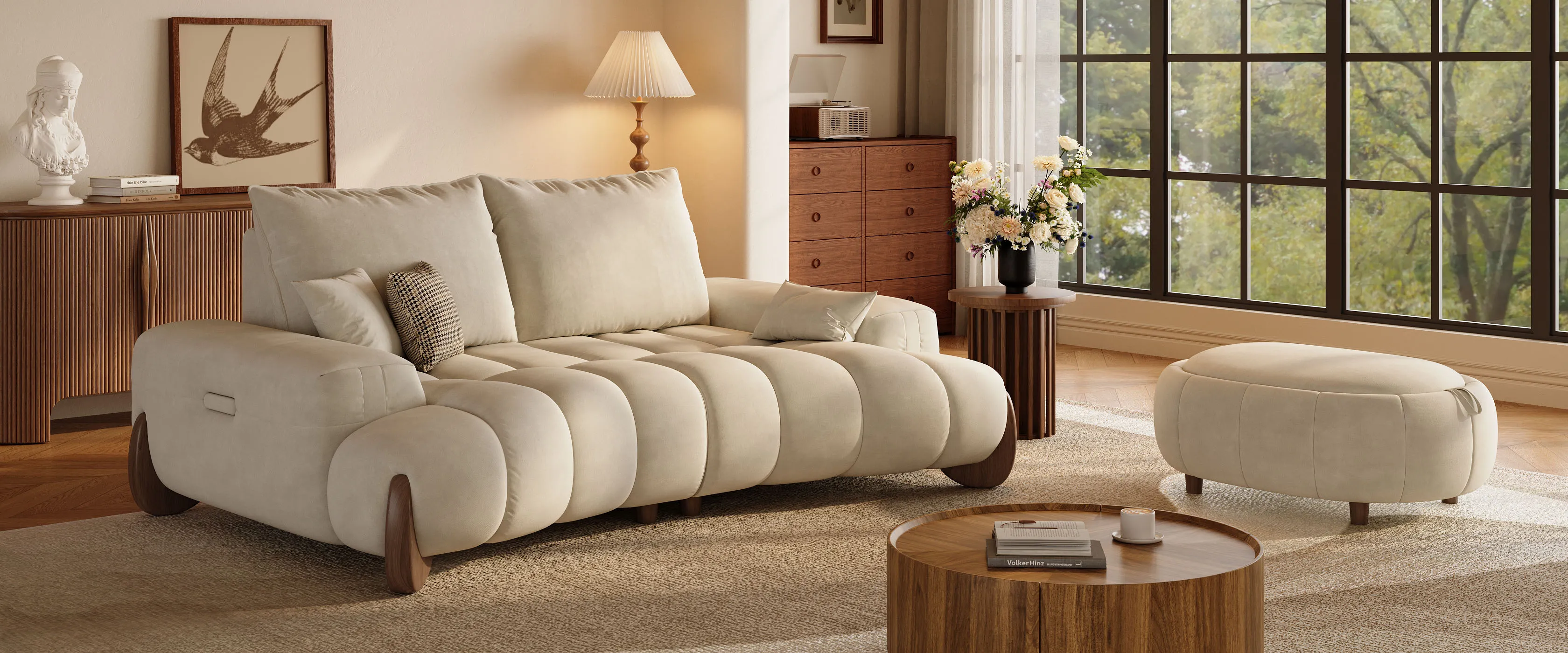 Modern  Sofa with Adjustable Cushions and Deep Seat