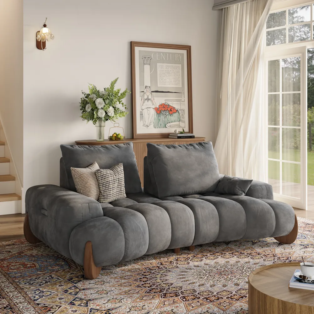 Modern  Sofa with Adjustable Cushions and Deep Seat