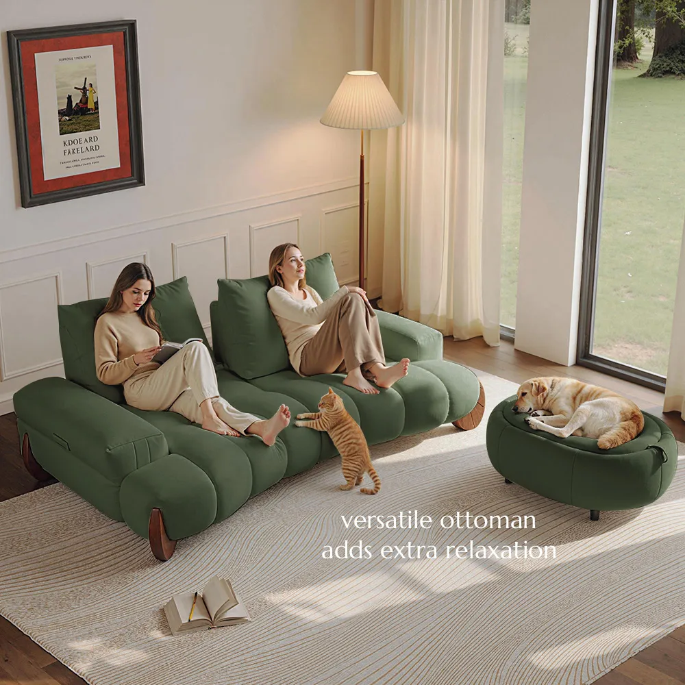 Modern  Sofa with Adjustable Cushions and Deep Seat