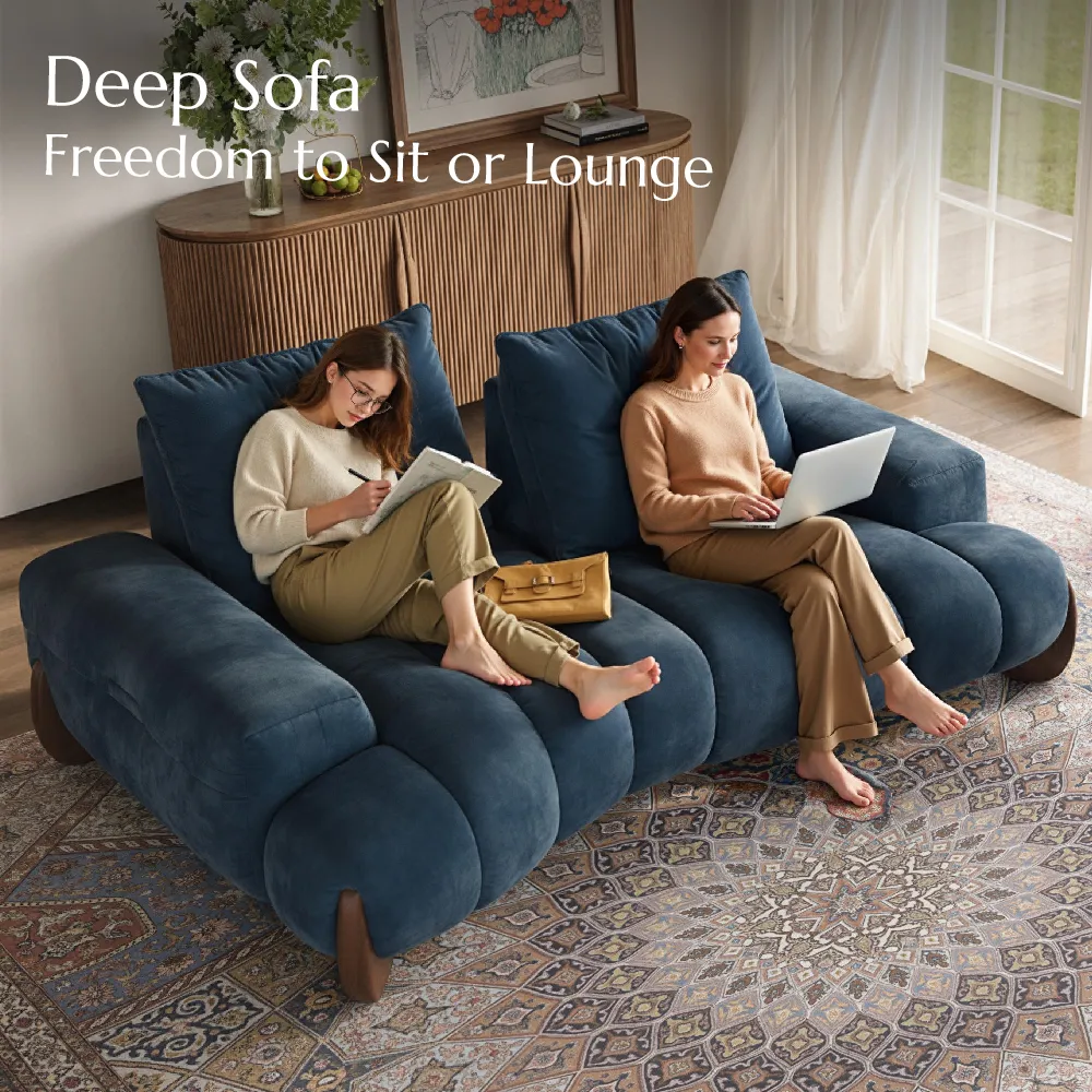 Modern  Sofa with Adjustable Cushions and Deep Seat