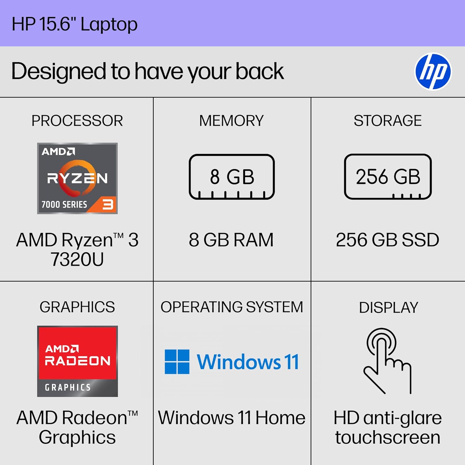 HP 15.6 inch Laptop, HD Touchscreen Display,Windows 11 Home, Natural Silver