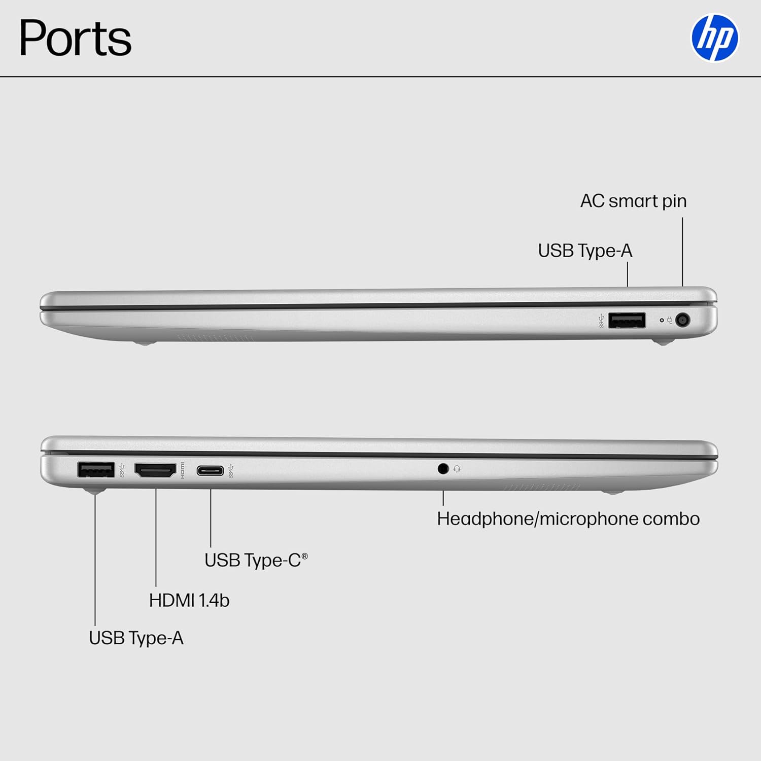 HP 15.6 inch Laptop, HD Touchscreen Display,Windows 11 Home, Natural Silver