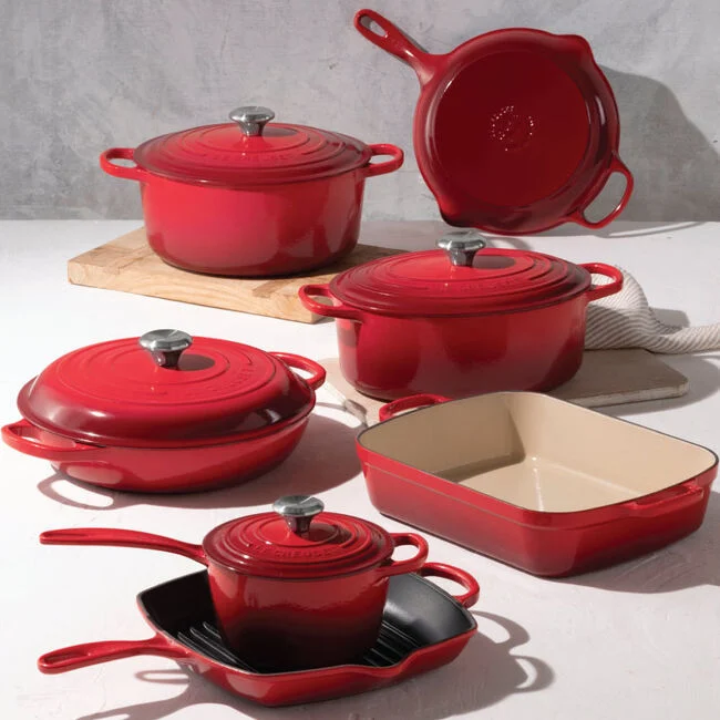 【Limited-Time Sale】Signature Enameled Cast Iron 11-Piece Ultimate Cookware Set