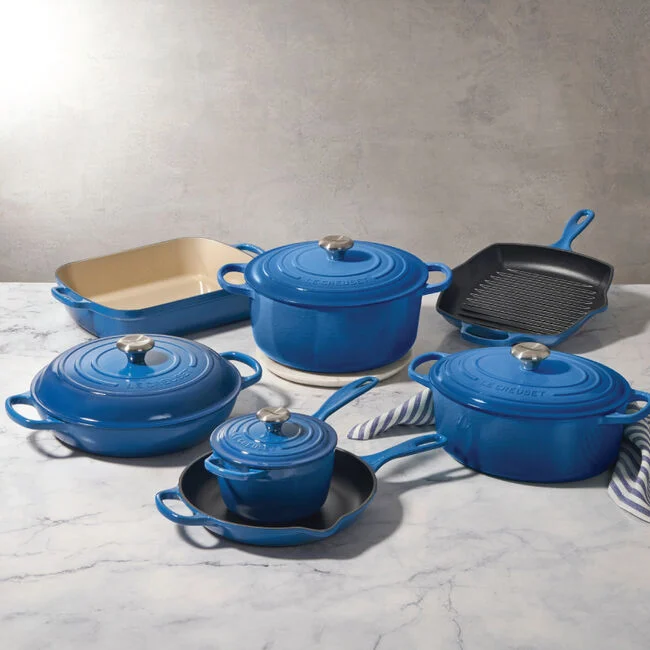【Limited-Time Sale】Signature Enameled Cast Iron 11-Piece Ultimate Cookware Set