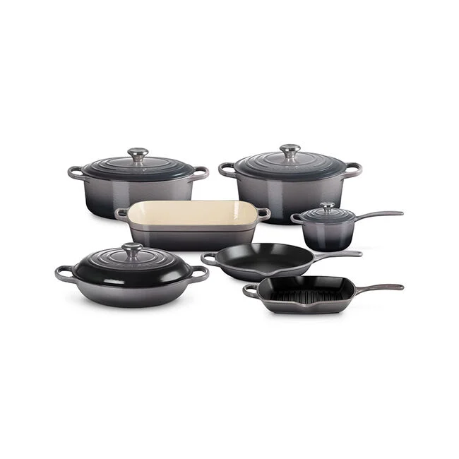 【Limited-Time Sale】Signature Enameled Cast Iron 11-Piece Ultimate Cookware Set