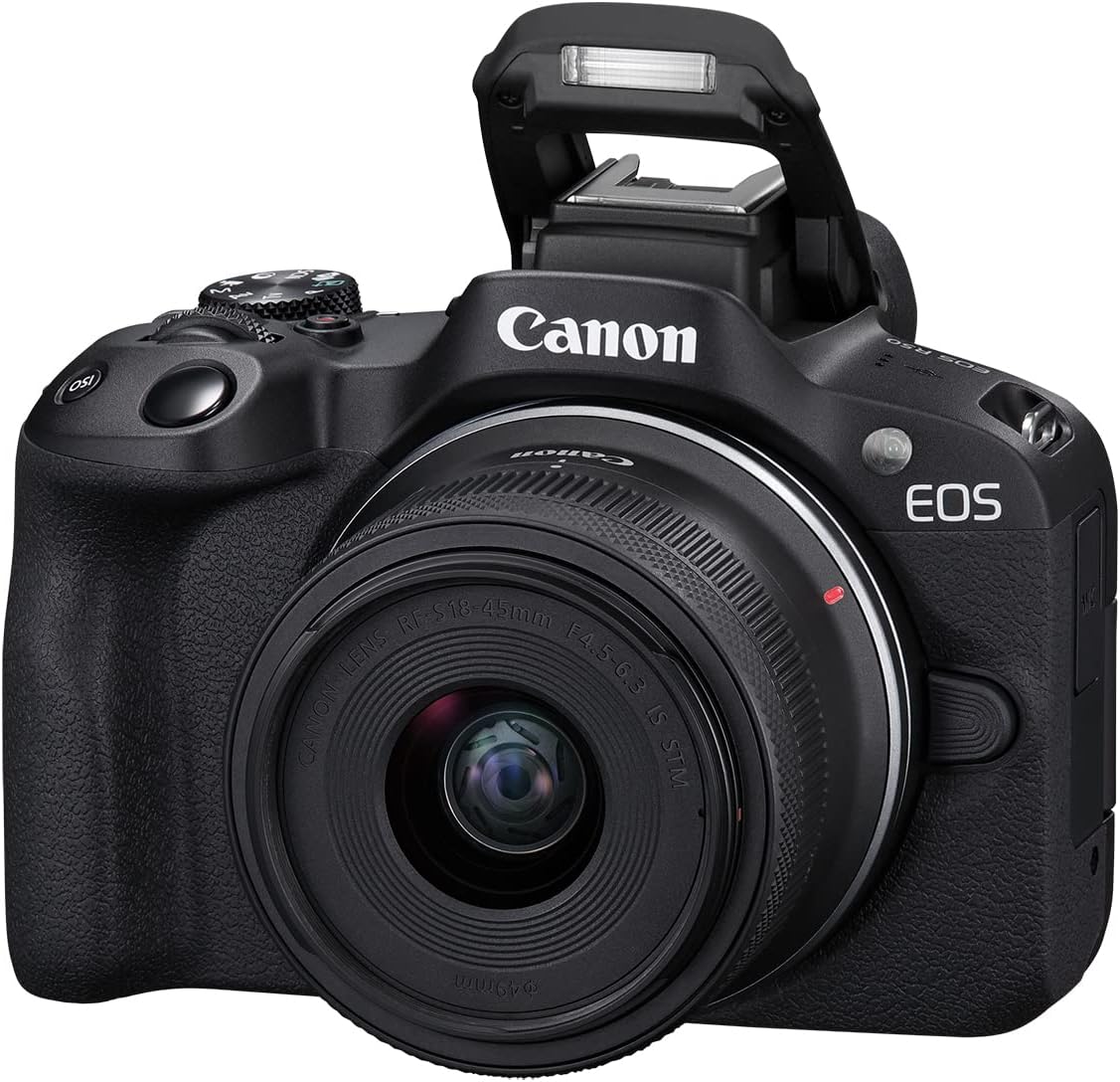 Canon EOS R50 Mirrorless Camera with RF-S18-45mm F4.5-6.3 is STM & RF-S55-210mm F5-7.1 is STM Lenses