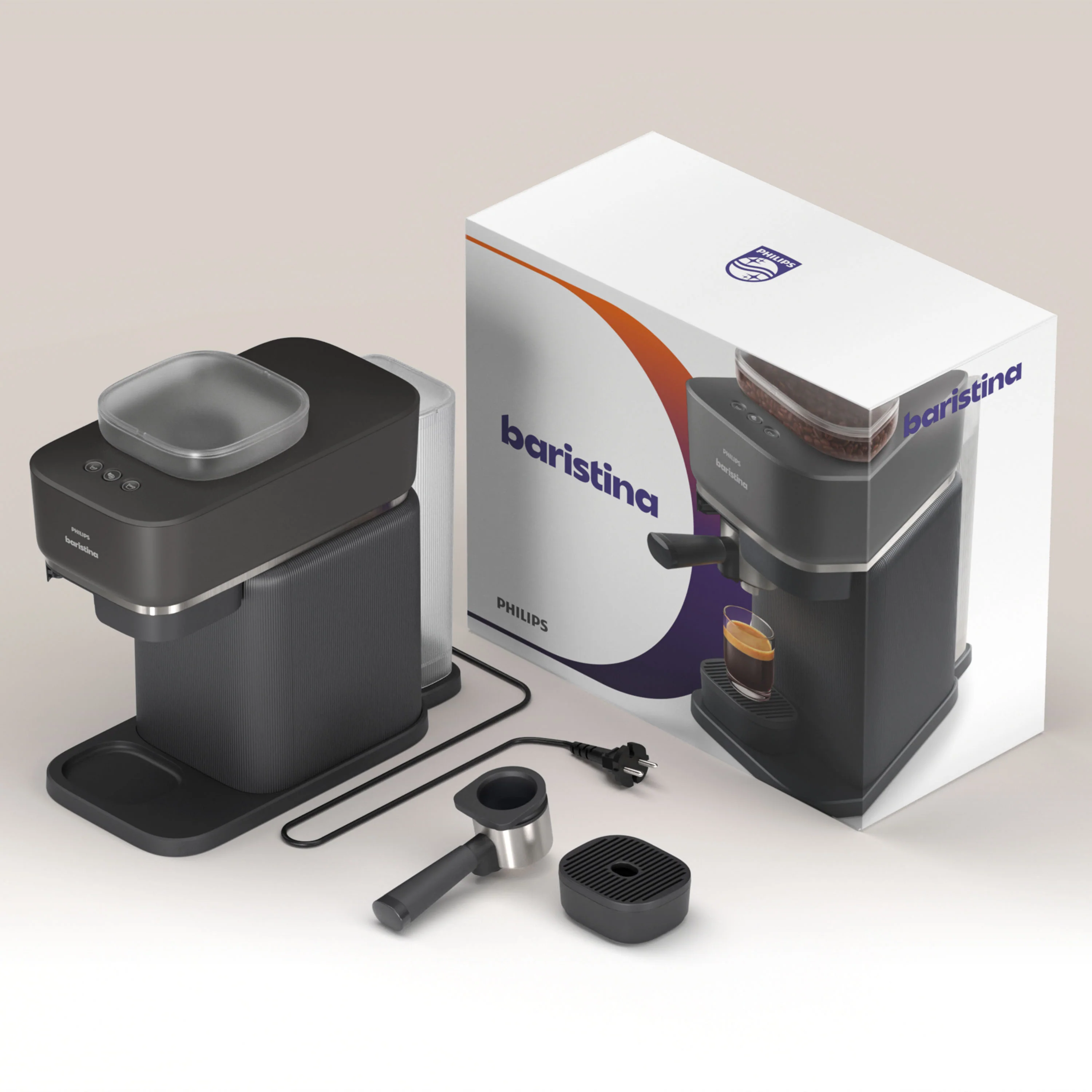 Philips Baristina Espresso machine Black Grey (BAR300/60)
