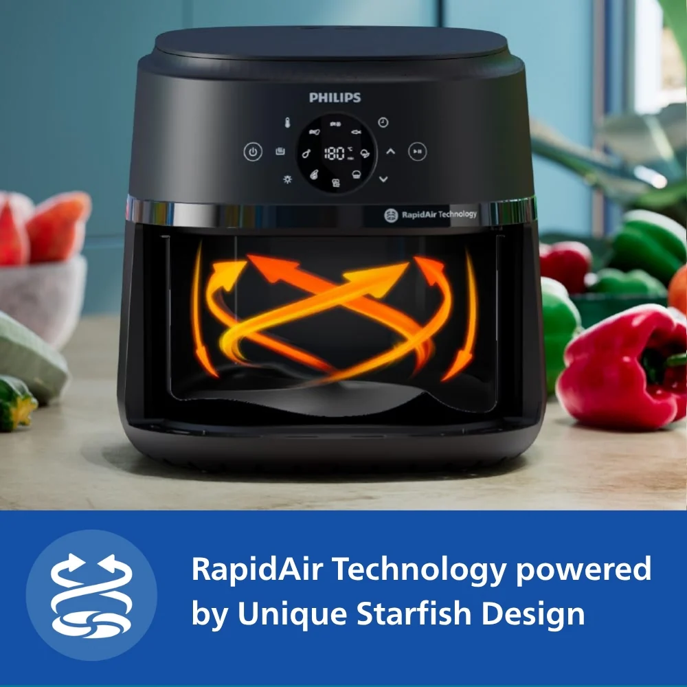 Philips 6.2 Liter Airfryer with Rapid Air Technology and Cooking window - NA231/00