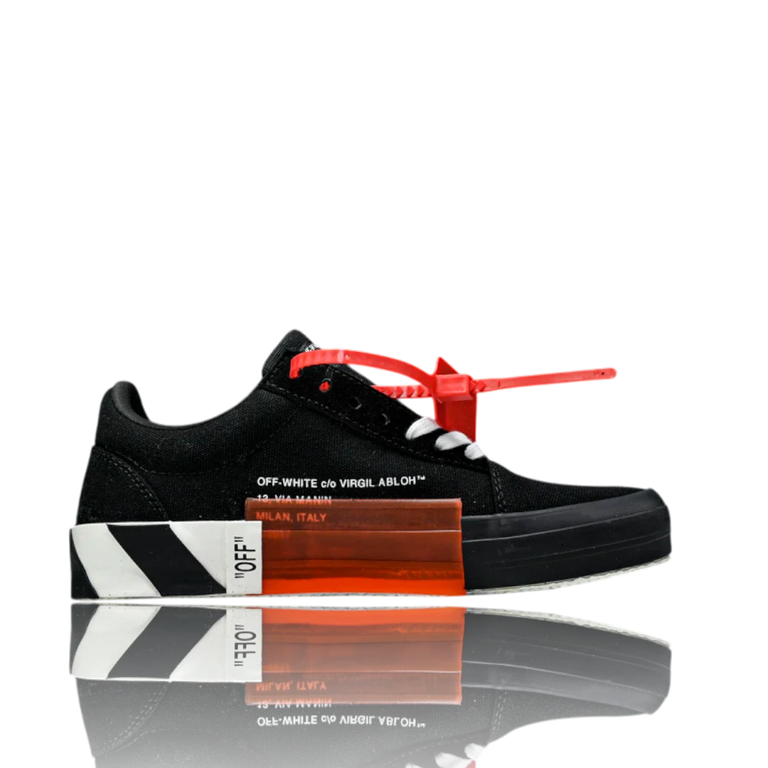 Off-White Vulc Low 'Black' ('C 2018) Old Stripes
