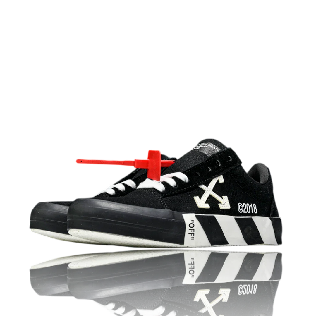 Off-White Vulc Low 'Black' ('C 2018) Old Stripes