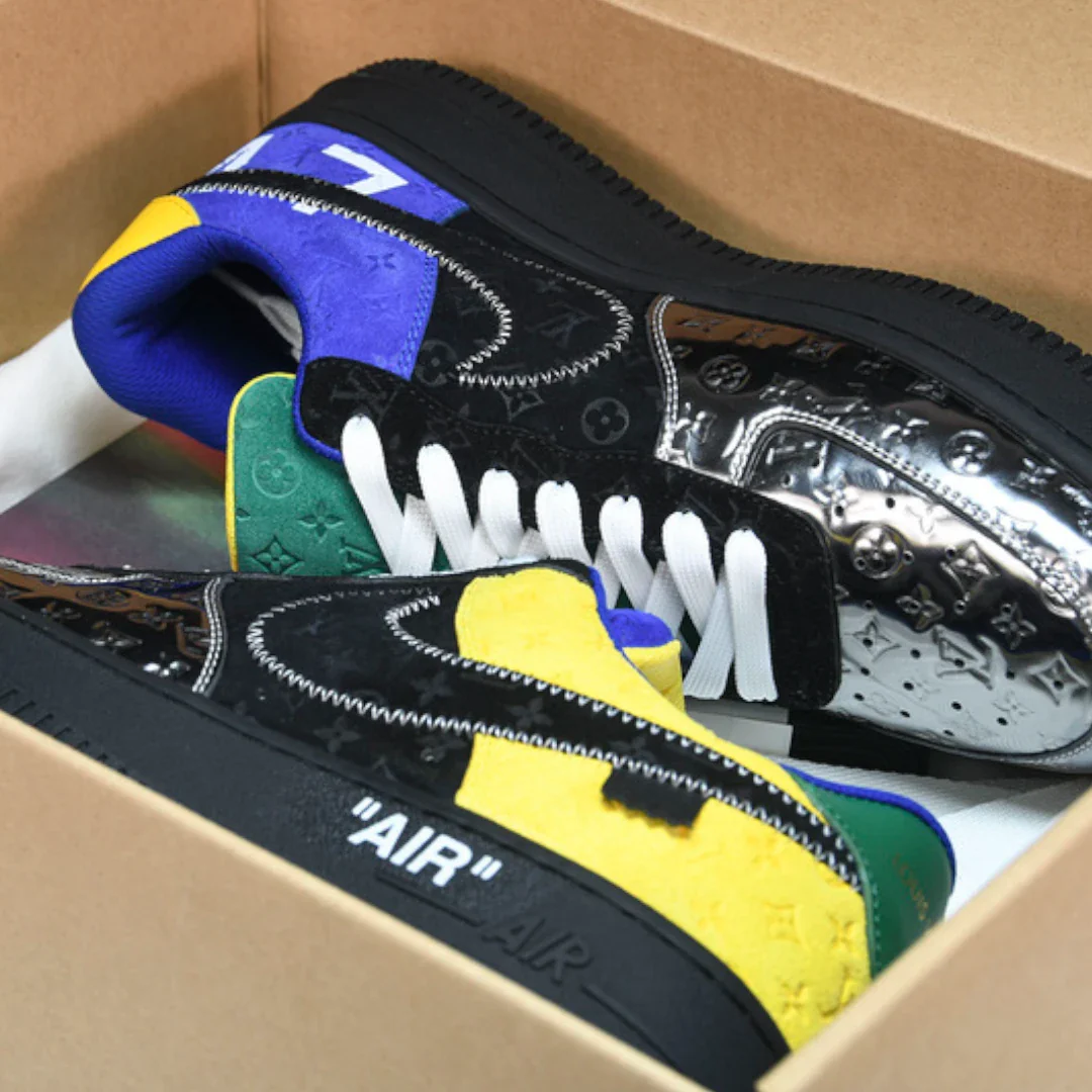 Louis Vuittоп x AF1 By Virgil Abloh 'Black Metallic Silver'