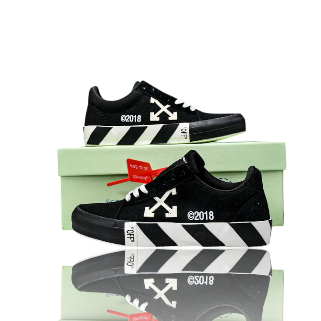Off-White Vulc Low 'Black' ('C 2018) Old Stripes
