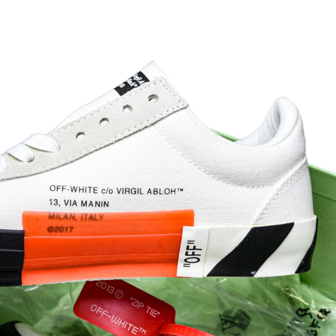 Off-White Vulc Low 'White' ('C 2018)  Old Stripes