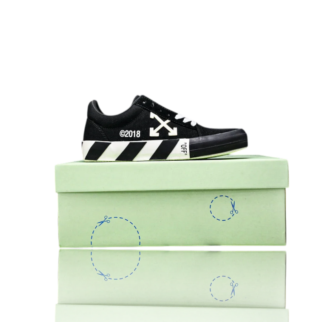Off-White Vulc Low 'Black' ('C 2018) Old Stripes