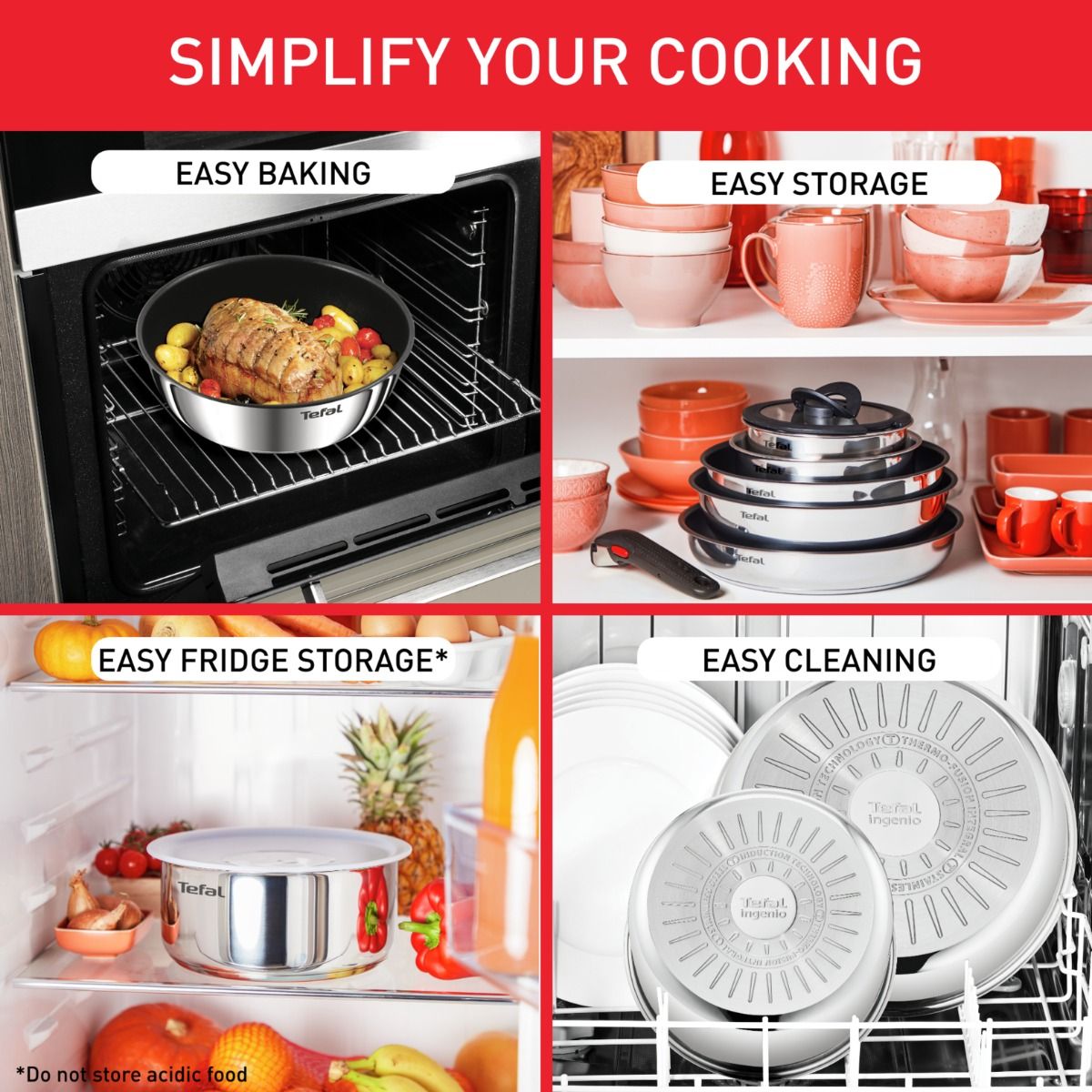 Tefal Ingenio Emotion 22-Piece Pan Set - Stainless Steel