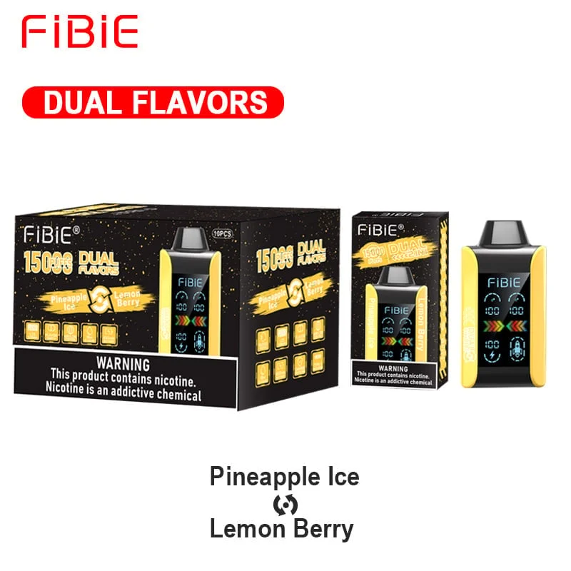 FIBIE 15000 Dual Flavors Disposable Vapor Wands(15000 PUFFS) - Digital LCD Indicator