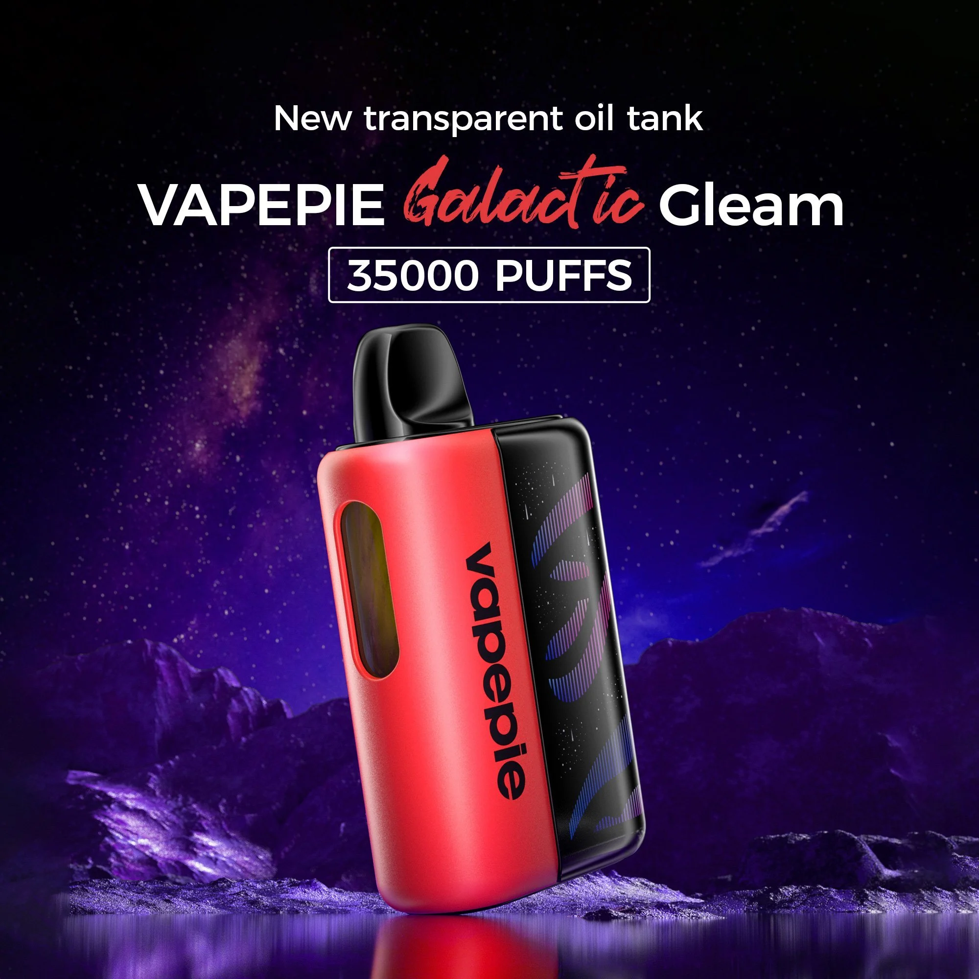 VAPEPIE Galactic Gleam 35000 Puffs– Curved screen and mas