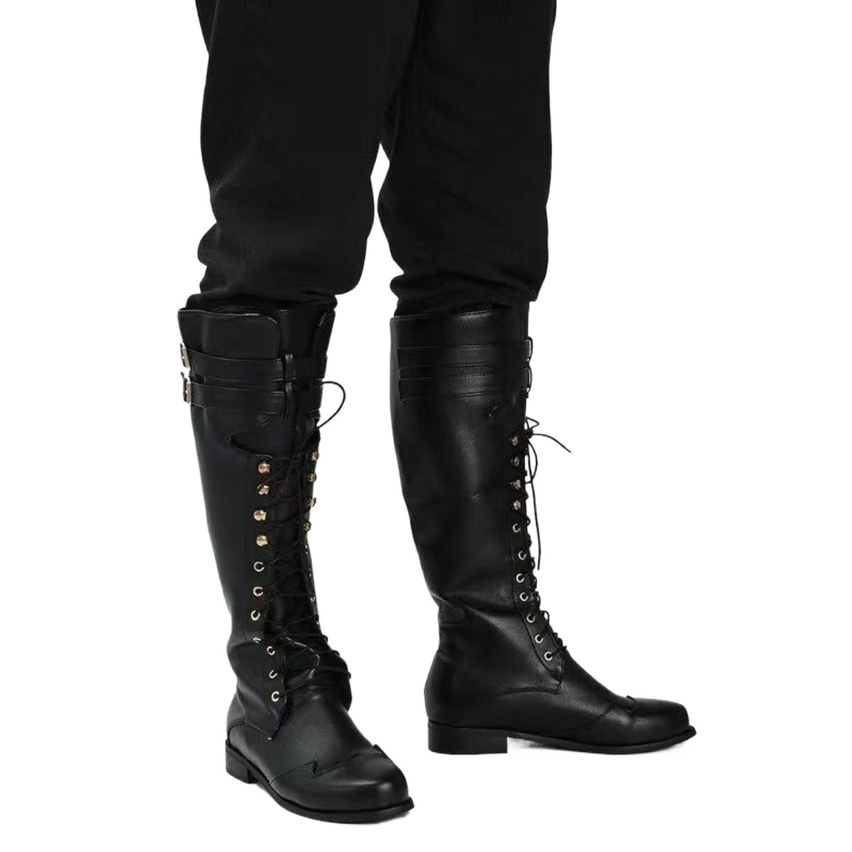 Botas de Cosplay Steampunk Medieval Pirata para Homens e Mulheres, Sapatos de Couro PU para LARP - Estrela Cosplay