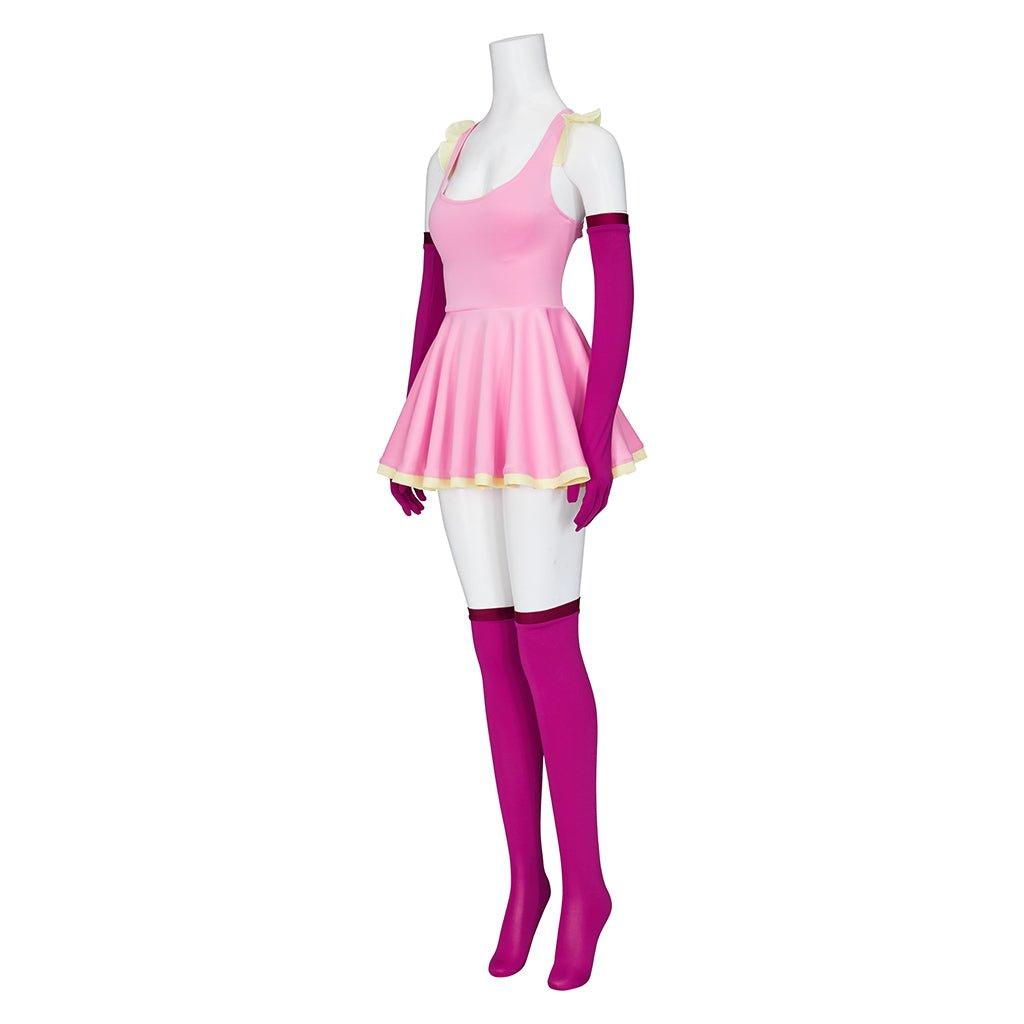 Vestido Rosa Cosplay Anime Me!Me!Me! MeMeMe-chan com Luvas e Meias | Fantasia Halloween para Mulheres e Meninas - Estrela Cosplay