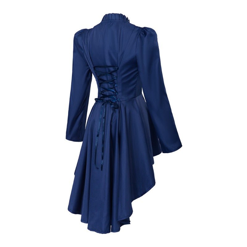Vestido Gótico Medieval Vintage – Traje de Cosplay Feminino de Manga Longa em Silhueta Bodycon - Estrela Cosplay