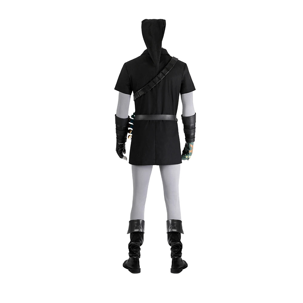 Traje Cosplay Escuro do Jogo Zelda para Homens - Uniforme de Batalha Preto Conjunto Completo - Estrela Cosplay