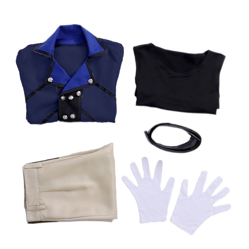 Fantasia Final Fantasy Lann Cosplay - Conjunto Completo Jaqueta, Calça e Cinto | Traje de Jogo FF - Estrela Cosplay