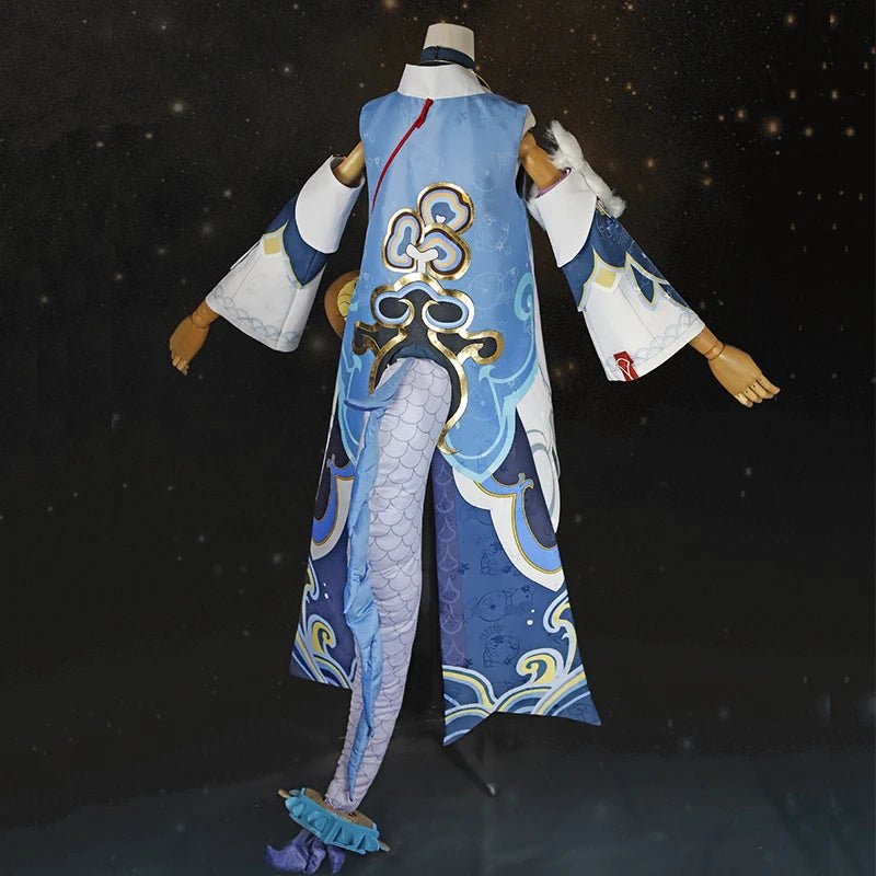 Fantasia Bailu de Honkai Star Rail - Vestido Feminino com Design de Escamas de Peixe e Cauda para Halloween e Festas - Estrela Cosplay