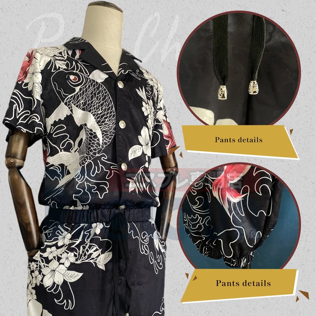 Fantasia Cosplay Tokyo Revengers Haruki Hayashida Pah-Chin Camisa 2PCS Vestuário Casual Primavera Verão Halloween Presente - Estrela Cosplay