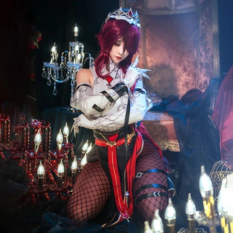 Fantasia Rosaria Cosplay do Jogo Genshin Impact Vestido para Mulher - Estrela Cosplay