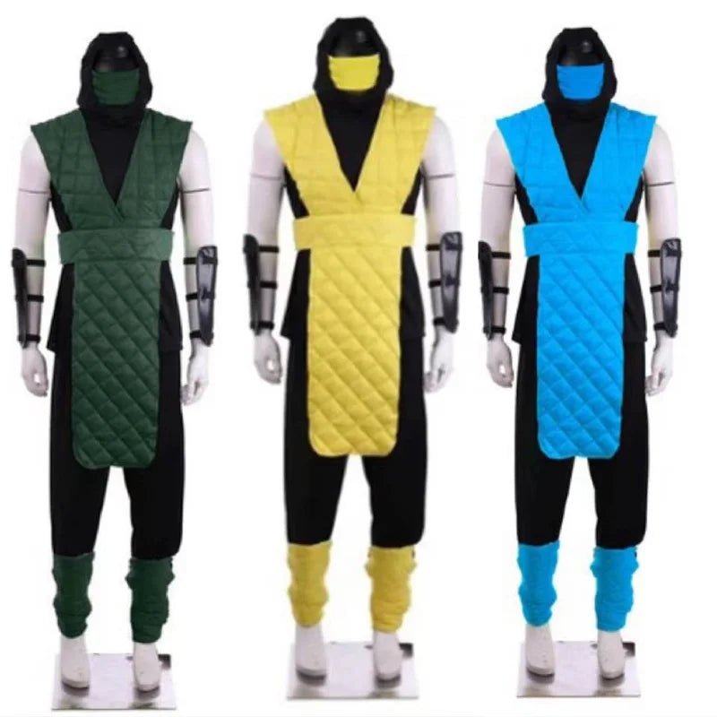 Traje de Cosplay de Scorpion e Sub-Zero de Mortal Kombat - Conjunto Completo de Batalha para Homens no Halloween e Carnaval - Estrela Cosplay