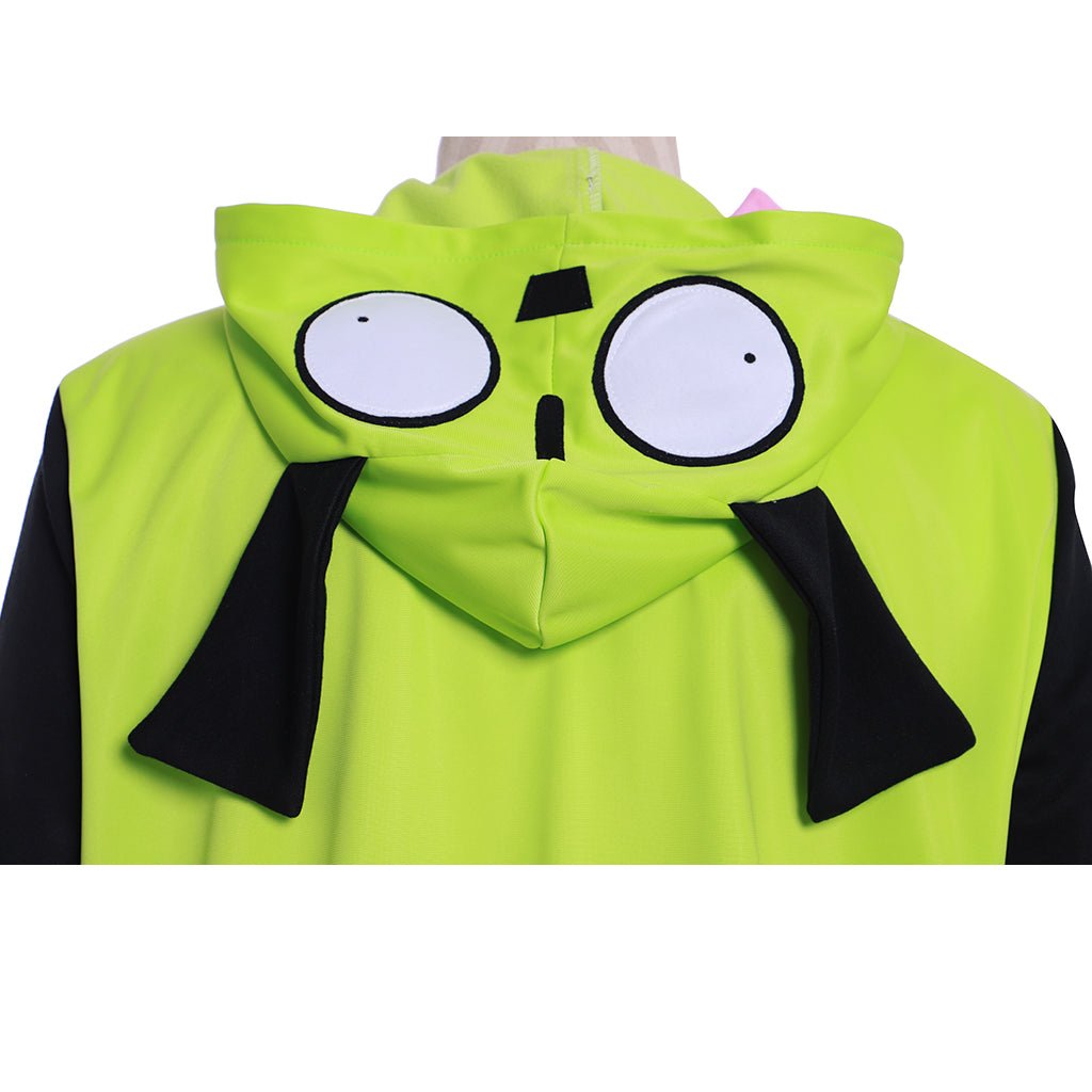 Jaqueta com Capuz Invader Zim Gir Casual com Zíper para Homens Adultos - Estrela Cosplay
