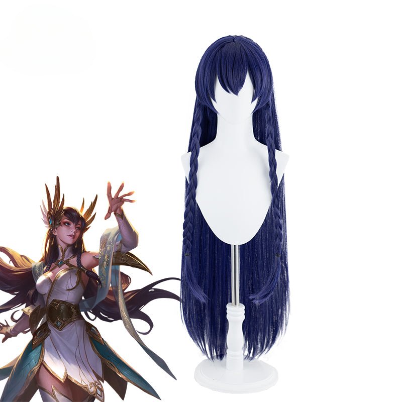 Peruca de Cosplay LOL Jornada Imortal Irelia 100cm Azul Longo para Mulheres - Cabelo Sintético Resistente ao Calor - Estrela Cosplay