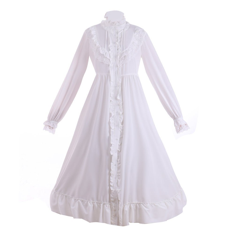 Vestido Branco de Baile Marie Antoinette Vestidos Vitorianos Vintage Medieval Barroco Renascença Cintura Alta - Estrela Cosplay