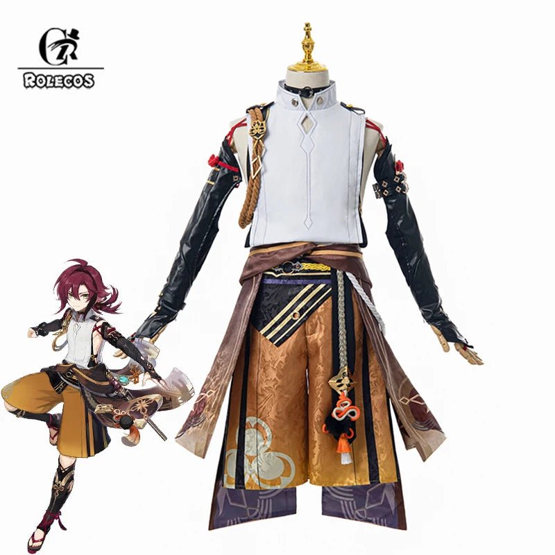 Fantasia Cosplay Shikanoin Heizou do Jogo Genshin Impact Marrom para Homens - Conjunto Completo para Halloween - Estrela Cosplay
