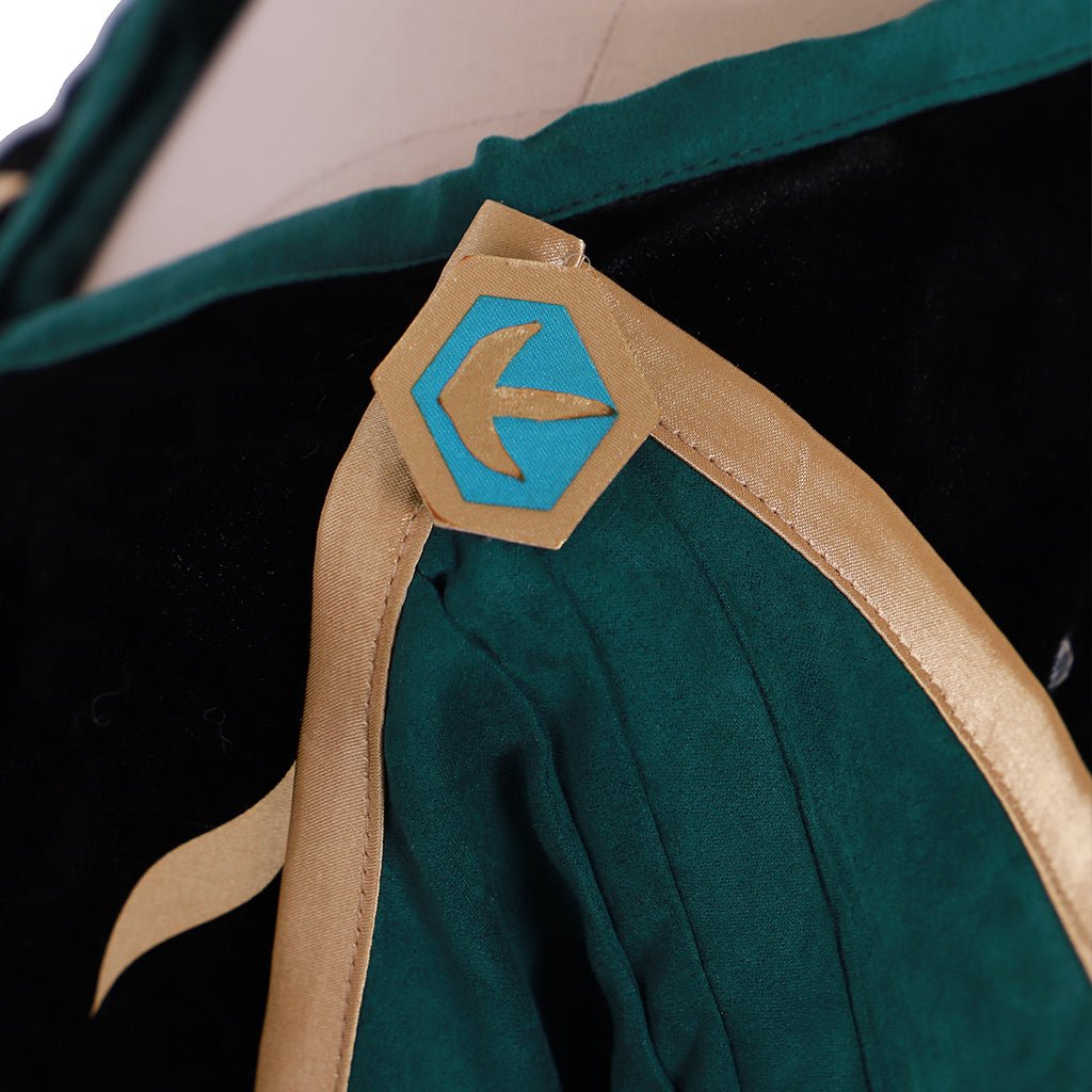 Nova Visão Fantasia da Rainha Anna de Frozen 2 Vestido Verde Escuro | Traje de Princesa da Disney para Adultos - Estrela Cosplay