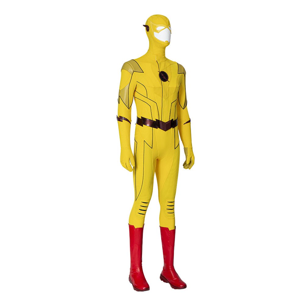 Traje de Cosplay do Flash Reverso Armageddon Barry Allen Amarelo para Homens - Fantasia DC O Flash - Estrela Cosplay