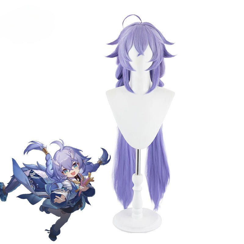 Peruca de Cosplay Bailu Honkai Star Rail 100cm Cor Degradê - Cabelo Sintético Resistente ao Calor - Estrela Cosplay