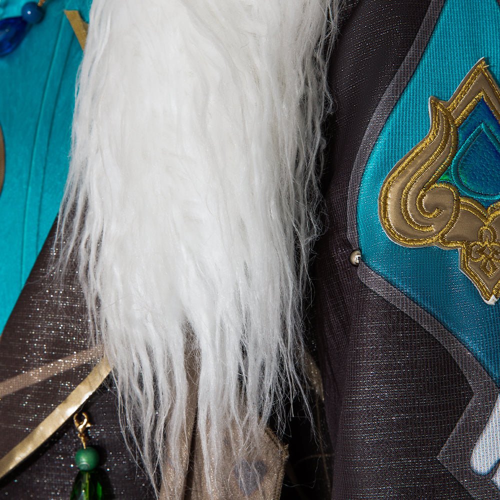 Conjunto de Peruca e Brincos Aventurine Honkai Star Rail | Acessórios de Cosplay para Homens - Estrela Cosplay