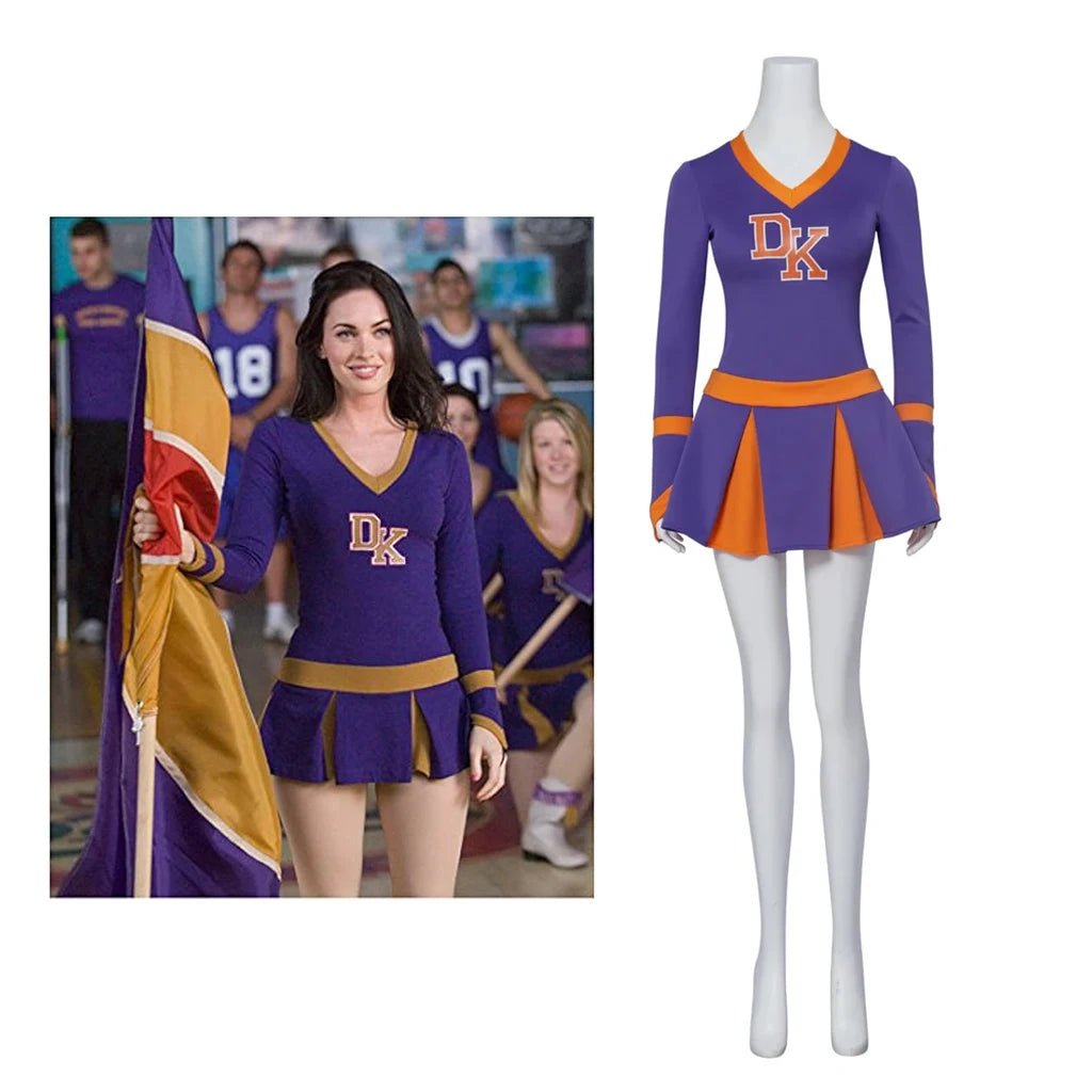 Fantasia de Cheerleader Jennifer Check Roxo Traje de Colegial para Mulheres - Estrela Cosplay