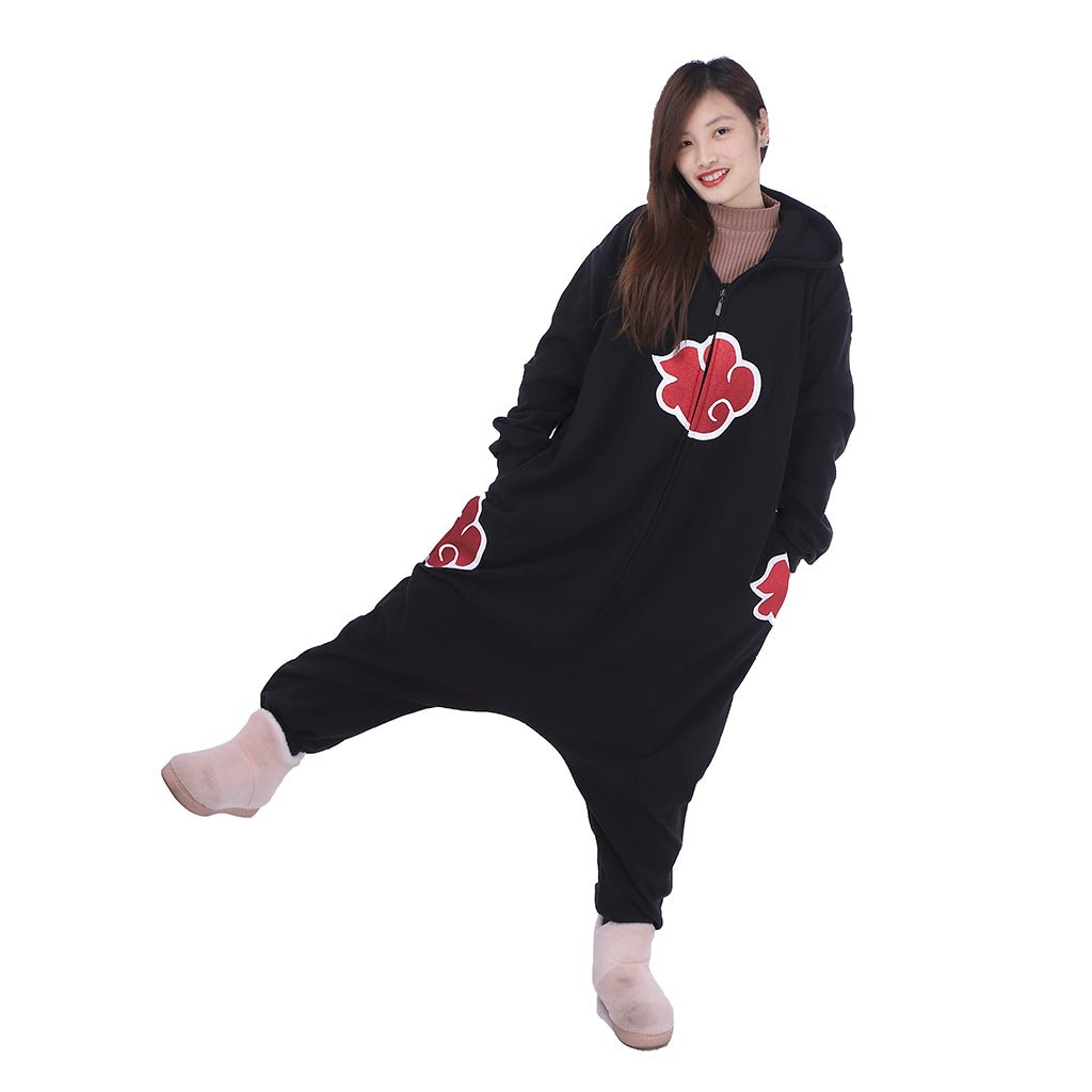 Macaquinho Anime Akatsuki Nuvem Pijama Adulto Unissex Poliéster para Halloween Carnaval Cosplay - Estrela Cosplay