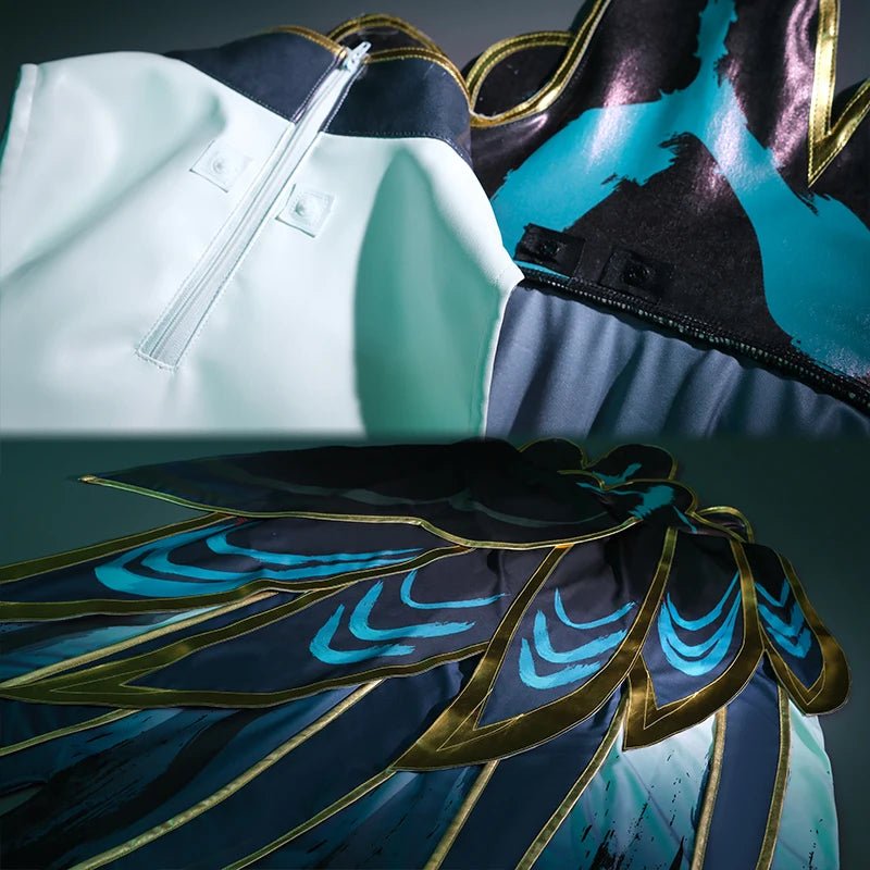 Fantasia de Cosplay LOL Calligraphia Xayah - Vestido Estilo Chinês para Mulheres com Capa - Estrela Cosplay