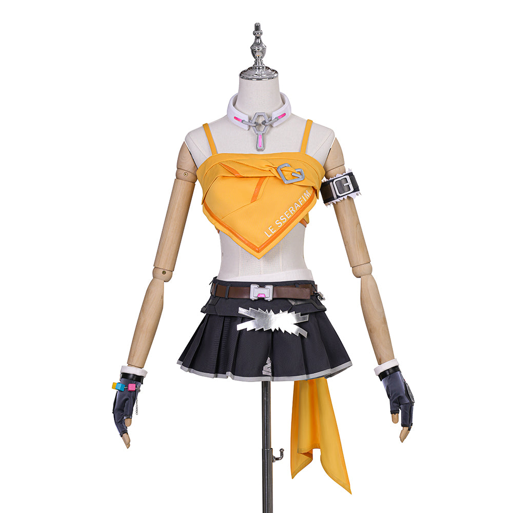 Traje de Cosplay de Mercy da Colaboração 《Overwatch 2》x LE SSERAFIM - Estrela Cosplay