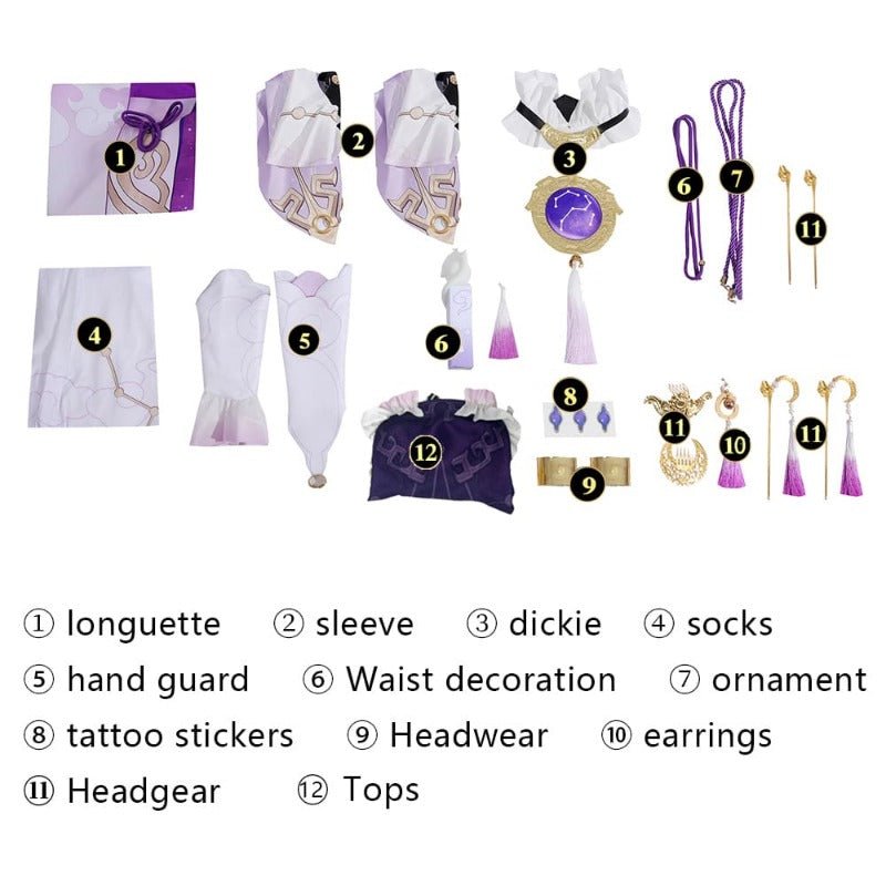 Traje de Cosplay de Fu Xuan de Honkai Star Rail para Halloween e Carnaval - Estrela Cosplay