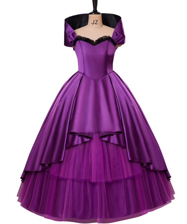 Fantasia de Dama Barbada de Circo para Mulheres - Vestido Tutu Teatral Roxo para Cosplay - Estrela Cosplay