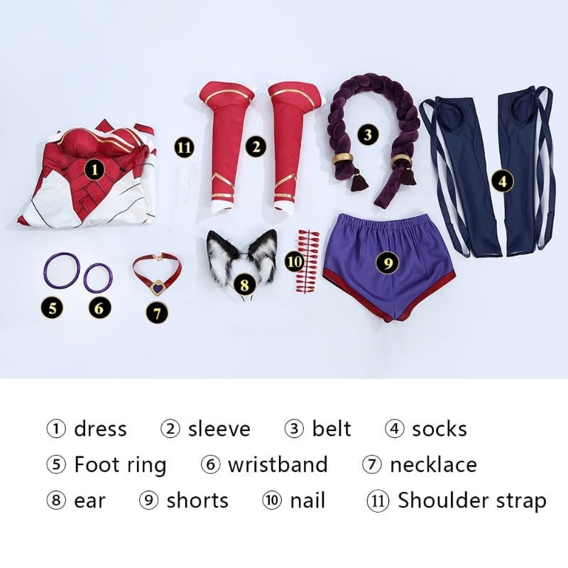 Fantasia de Cosplay Ahri 2XKO de League of Legends para Halloween e Convenções - Estrela Cosplay