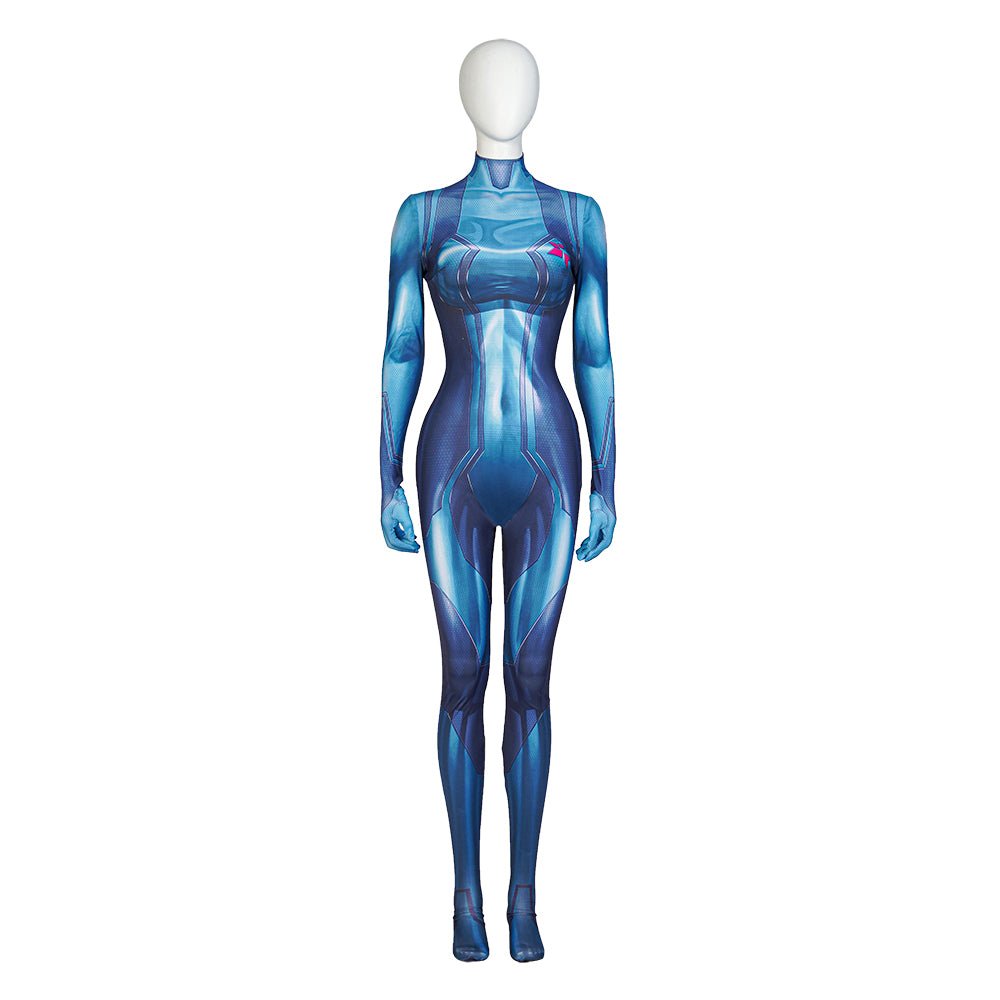 Traje de Cosplay Samus Aran Metroid Superheroi Bodysuit Spandex para Halloween - Estrela Cosplay
