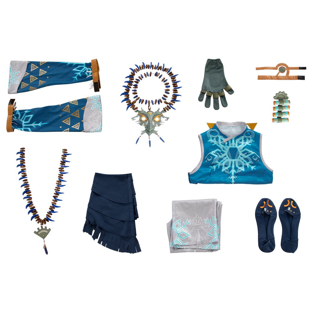 Traje de Cosplay de Link de The Legend of Zelda: Tears of the Kingdom – Camisa, Calças, Colar e Mangas - Estrela Cosplay