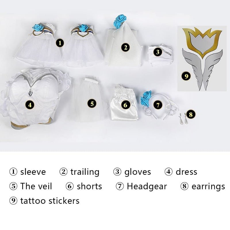 Vestido de Casamento Lux Rosa Cristal - Cosplay de Lux da Liga das Lendas - Estrela Cosplay