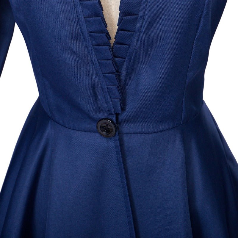 Vestido Gótico Medieval Vintage – Traje de Cosplay Feminino de Manga Longa em Silhueta Bodycon - Estrela Cosplay