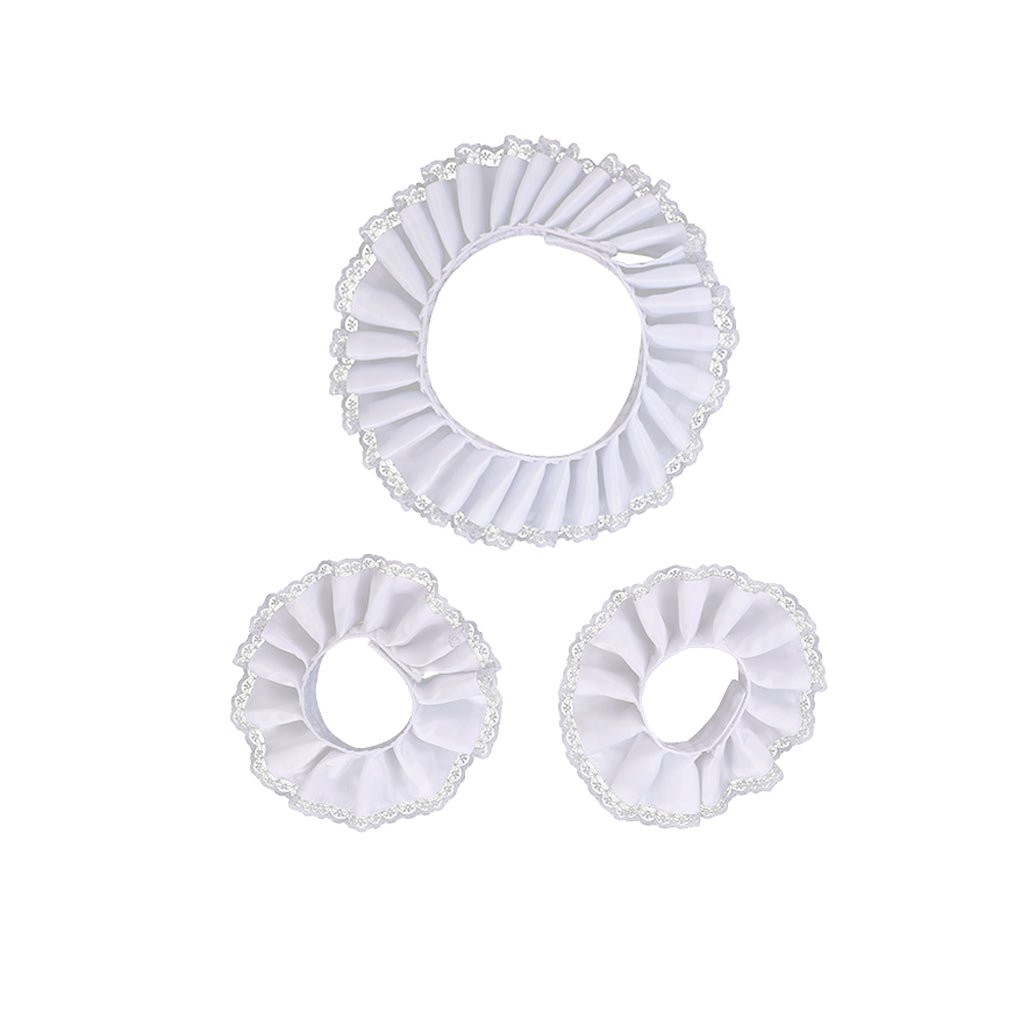 Gola Jabot e Punhos de Algodão Branco para Cosplay Renascentista Masculino - Estrela Cosplay